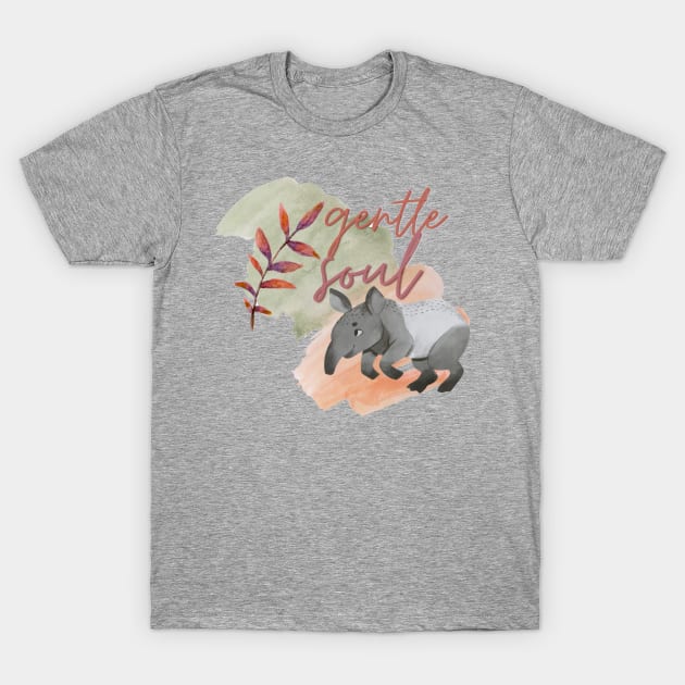 Gentle Soul Watercolour Tapir T-Shirt by LoveofDog